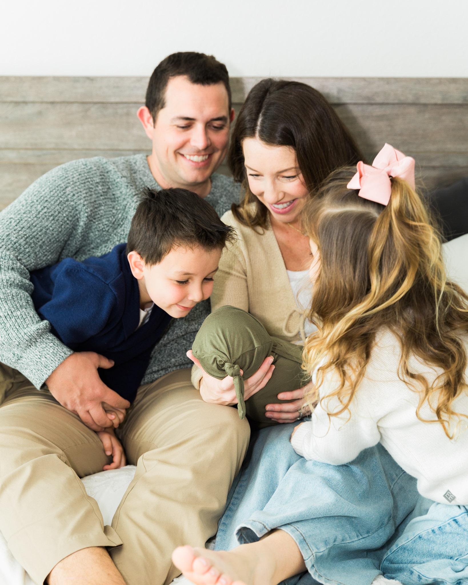 Lowery family during an in-home newborn session with a Montgomery TX newborn photographer.